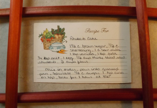 Original Rhubarb Cake Recipe Card