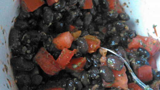Combine black bean ingredients.