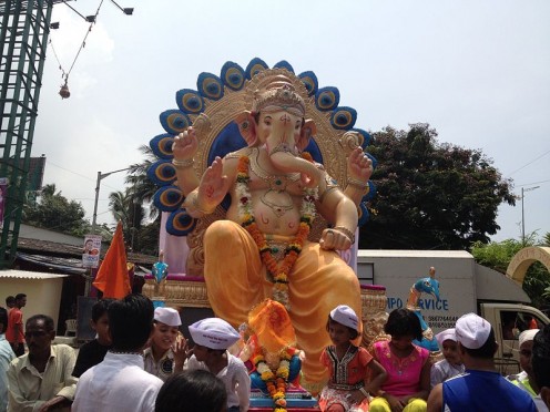 The Ganesha Idol taken for immersion into water body. (Ganesh Visarjjan)