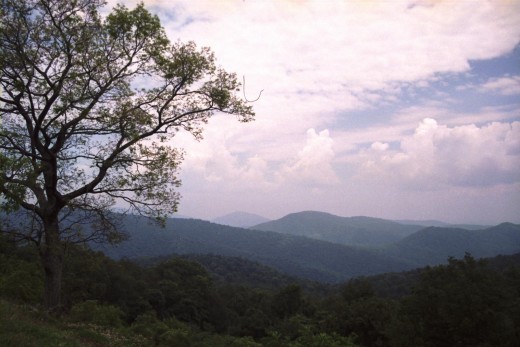Thunderstorm forming over the hills of Shenandoah National Park in Virginia.