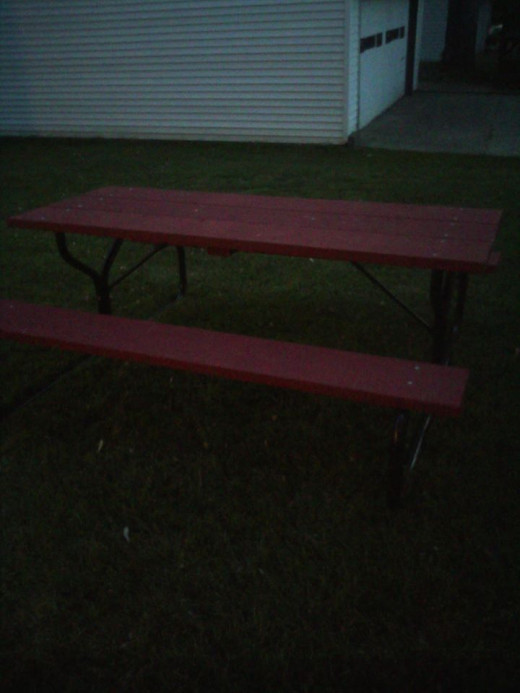 Our picnic table!  In less than 24 hours