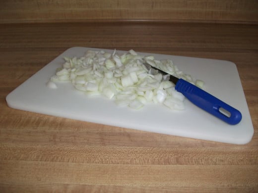 Diced onions stored for future use can make cooking from scratch a quicker process.