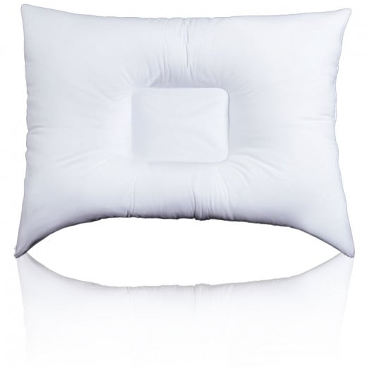 This fiber filled pillow features a SQUARE center and two softer neck rolls