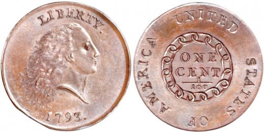 1793 Flowing Hair Chain Large Cent