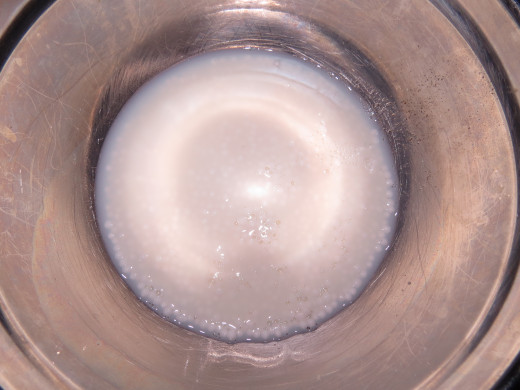 Tapioca Pearls soaking in milk