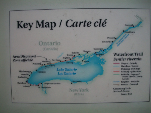 Interpretive panel with Waterfront Trail map
