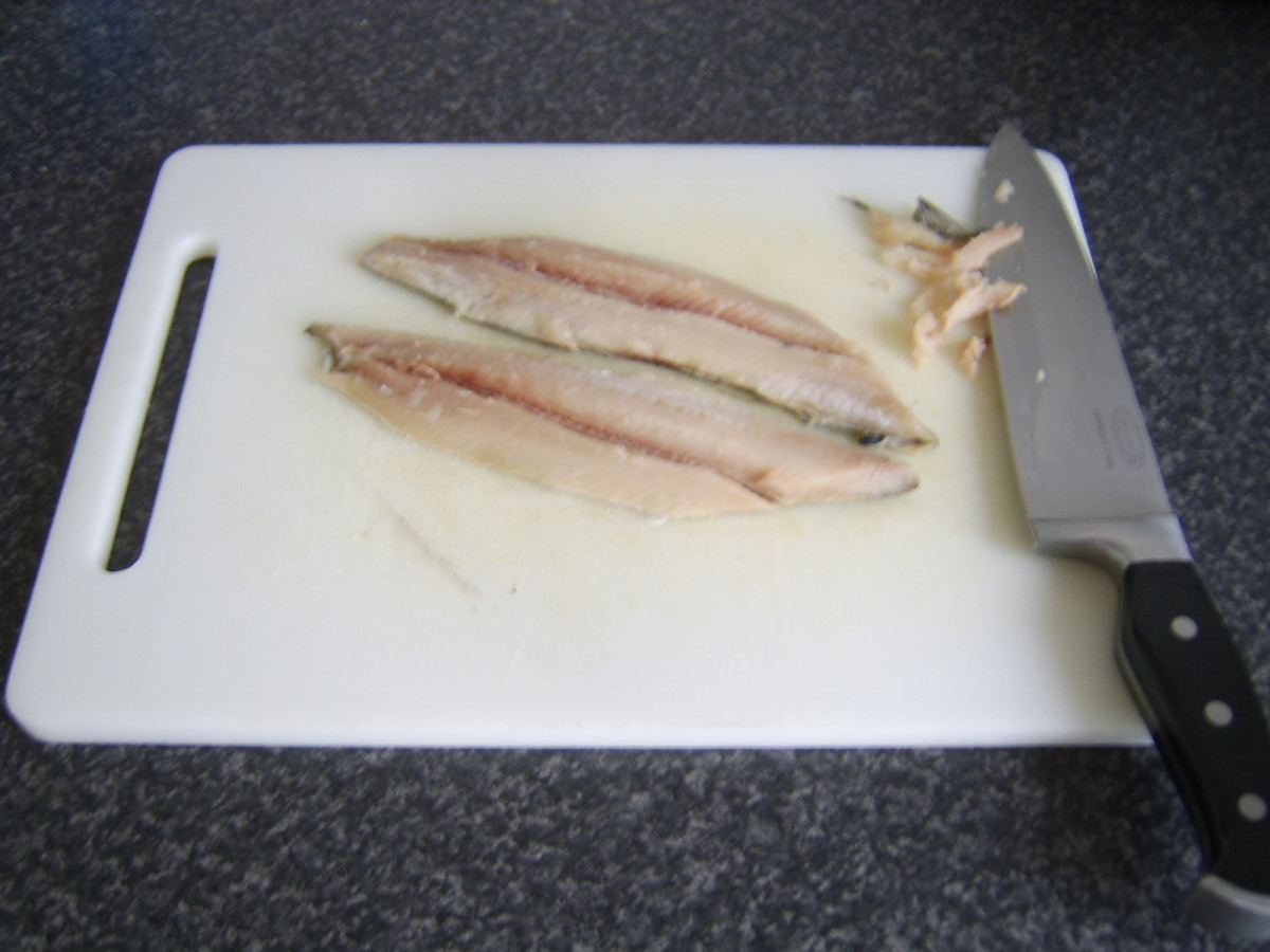 Pin bones removed from herring fillet