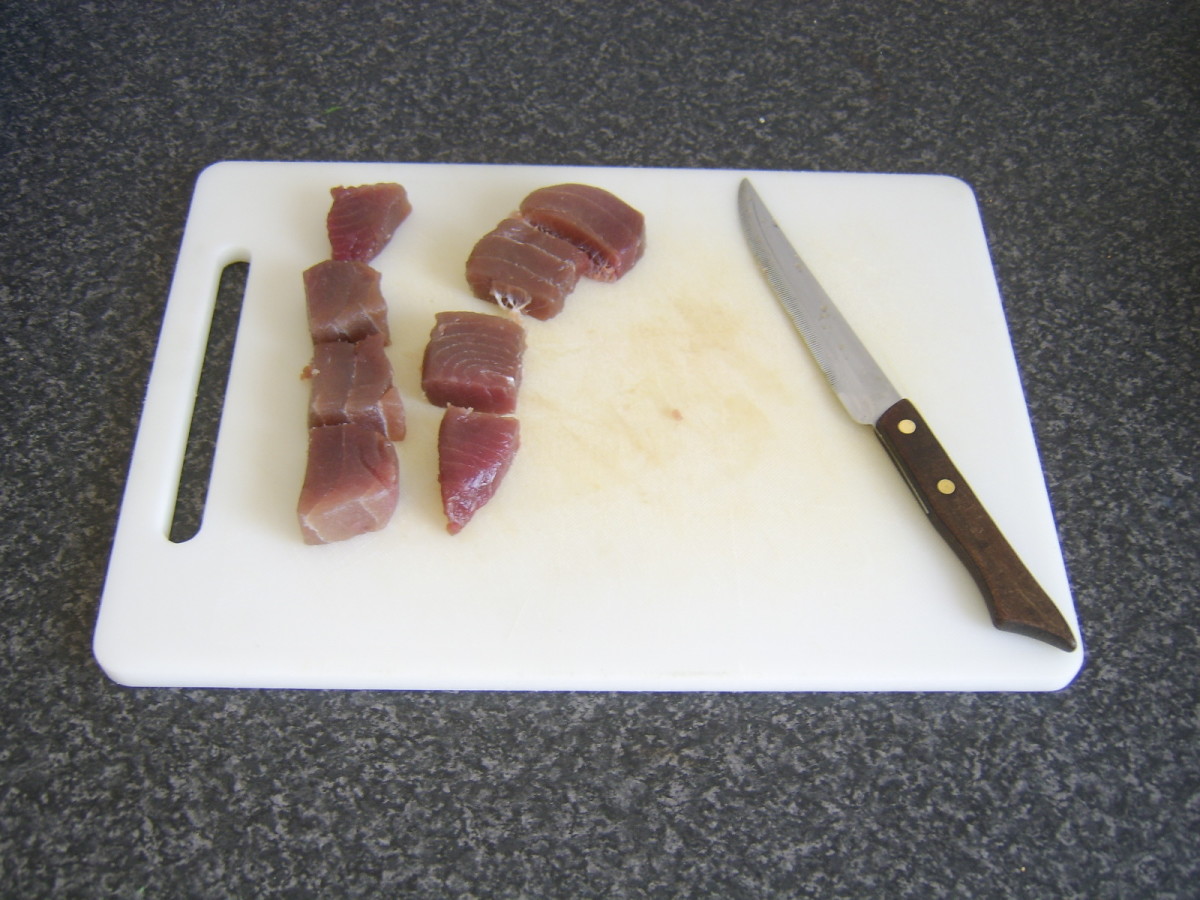 Chopped tuna loin fillet