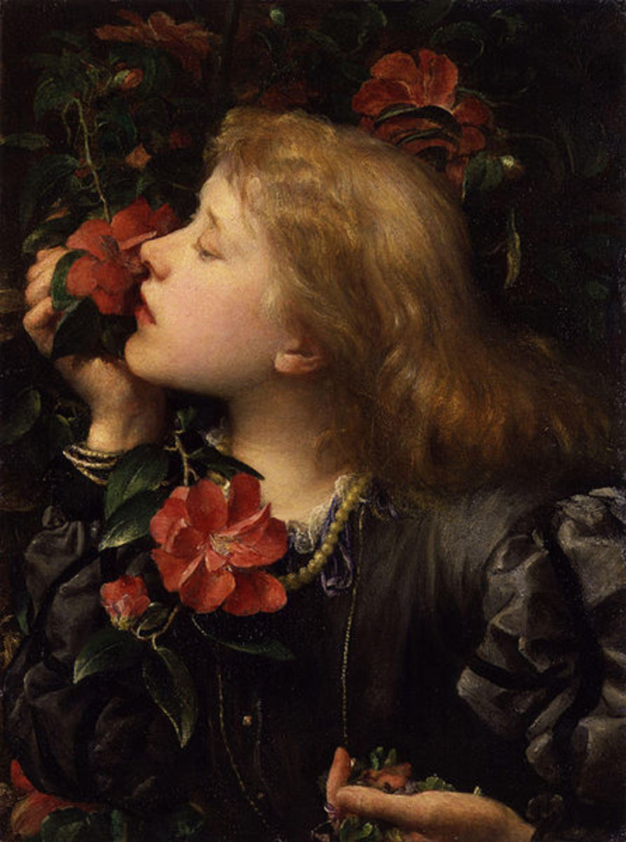 Renowned artist George Frederick Watts's portrait of his  child bride, Ellen Terry, 30 years his junior. The marriage only lasted 10 months.