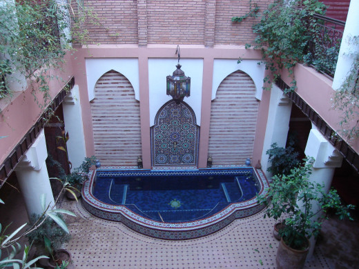 Hotel courtyard in Marrakesh