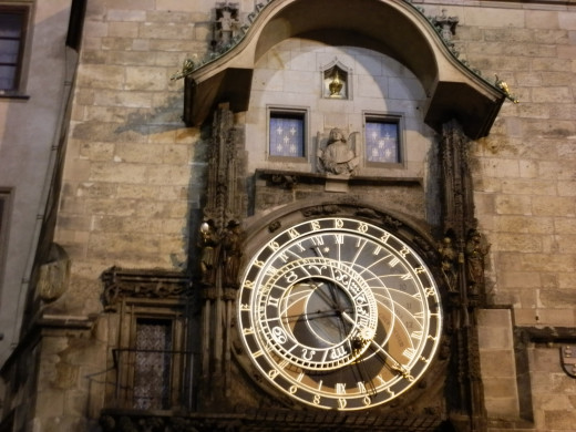 A close-up view of the Astronomical Clock