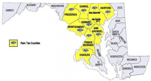 Map of Maryland Rain Tax Counties