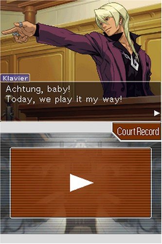 A scene from the NDS game Apollo Justice: Ace Attorney