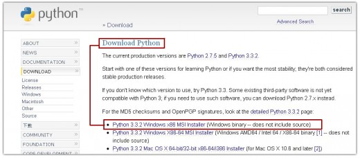 Download Link on Python's Website.