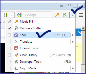 taking snap with maxthon
