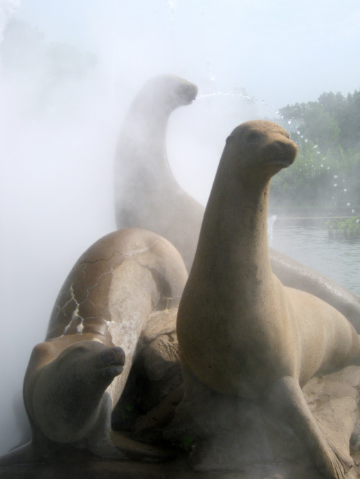Seals statue fountain