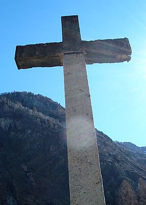 This cross is made of concrete. It is a perfect symbol of the concrete hardline views of the Christian homeless shelter.