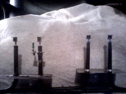 Old element with three wire configuration (left), new two wire element (right)