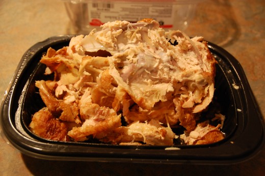 Decimated rotisserie chicken