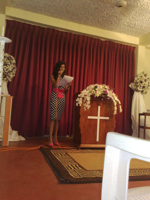 My sister giving the speech