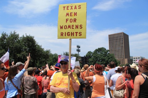 Men in Texas supporting women's rights