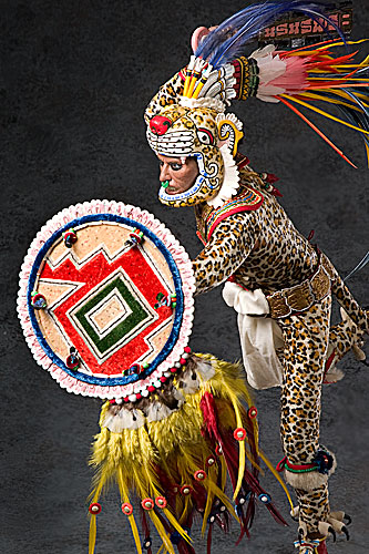 Figure of an Aztec Leopard Warrior, by artist/historian George S. Stuart 