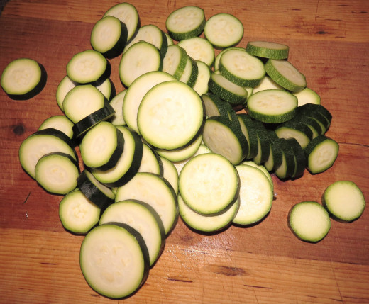 Sliced zucchini