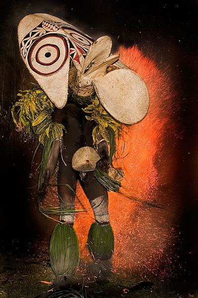 The very impressive ceremonial dance garb of the Baining tribe, from Papua New Guinea. 