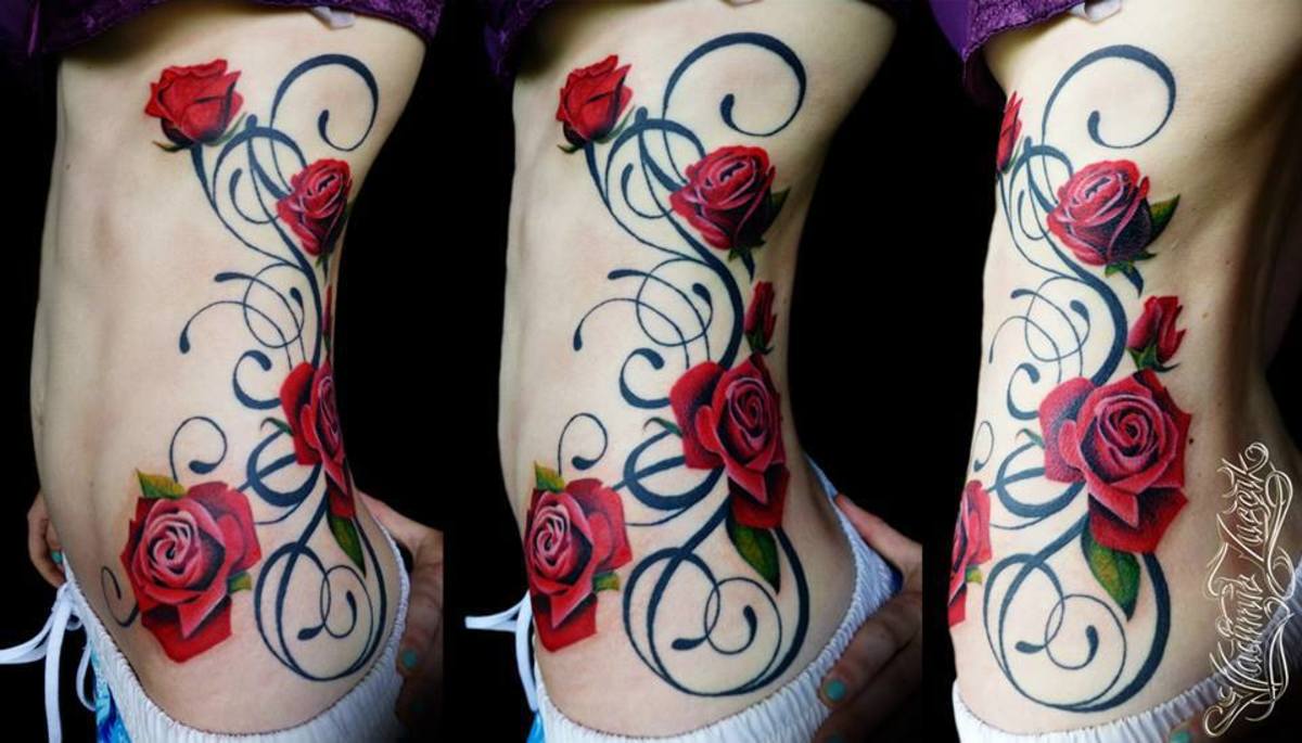 Rose Tattoo on female. 