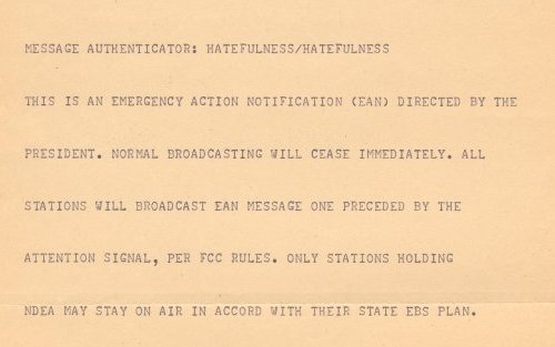 This is the message the teletype printed out.