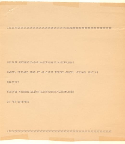 This is what printed out of the teletype next.