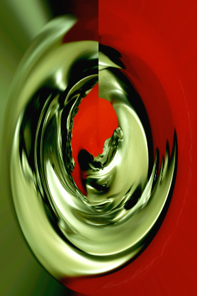 result after using filter distort polar coordinates on the photo above