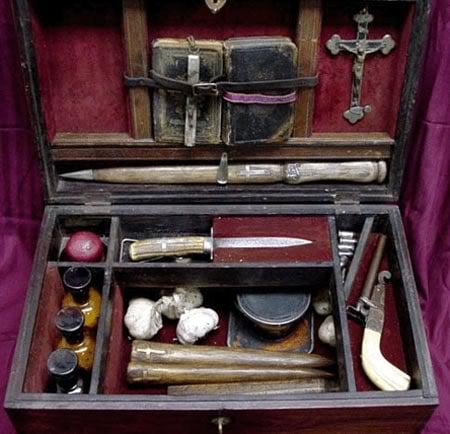 Vampire hunting kit from the late 1800's.