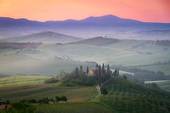 Italy - Tuscany farmhouse at Dawn