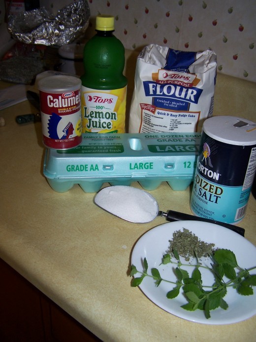 Ingredients that you will need to have on hand to make the Lemon Balm bread.