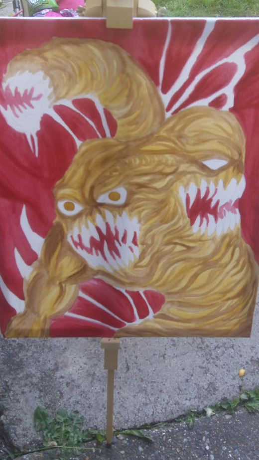 Continuing with the Yellow Acrylic paint
