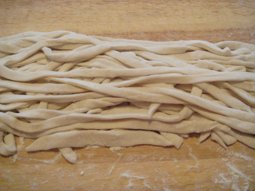 Fig. 6. Made noodles on the board 