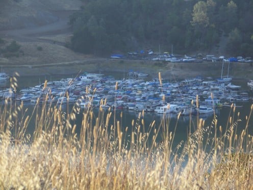 Lake Sonoma Marina from the mountaintop.