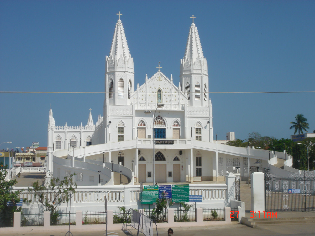 The Basilica of Our Lady of Good Health, Velankanni, Tamil Nadu.