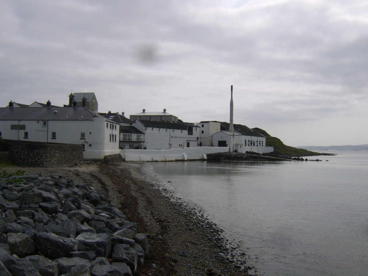 Bowmore Distillery seen from the harbour/pier