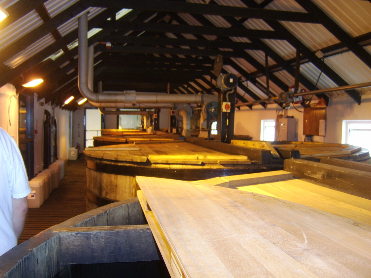 The tun room at Bowmore distillery