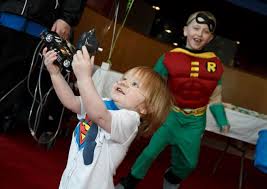 Enjoyment at a fancy dress party.