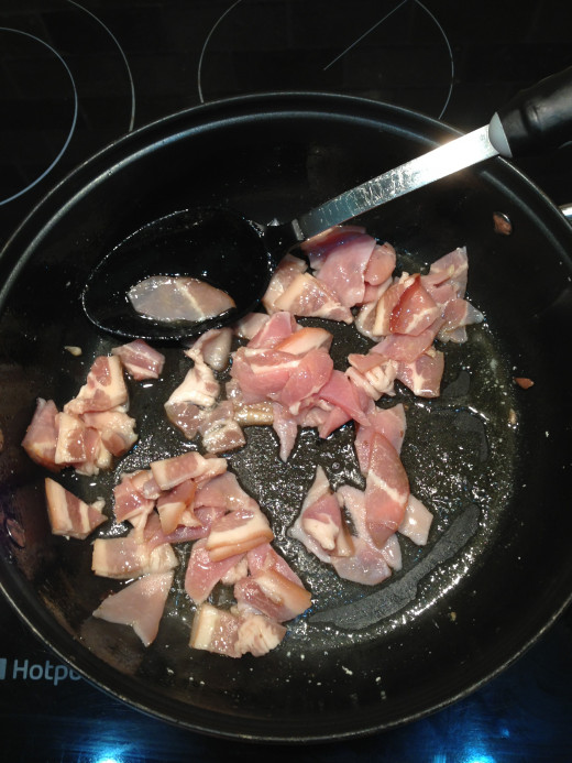 Fry up the bacon for you smoky bacon sauce