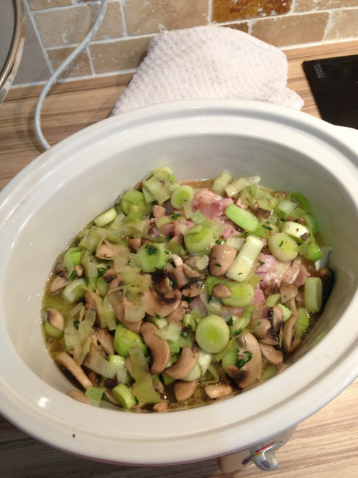 The crock-pot all full and ready to go