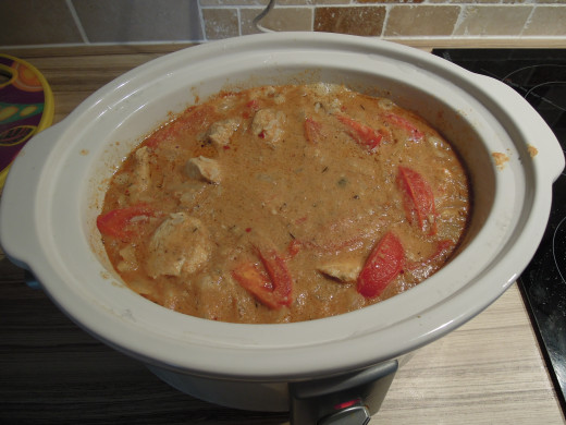 Caribbean Peanut Chicken in the Slow Cooker