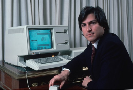 Steve Jobs with the Lisa Computer in 1983