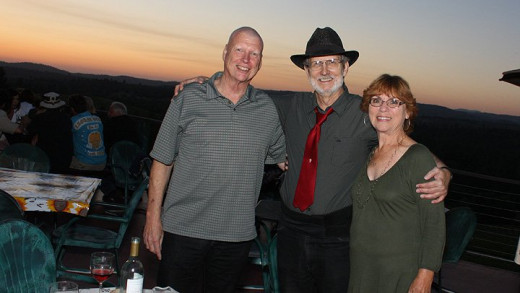 John Covert, Crystal Image with Gary and me at one of his gigs in the Placerville area.  John is my music man who makes my music trax.