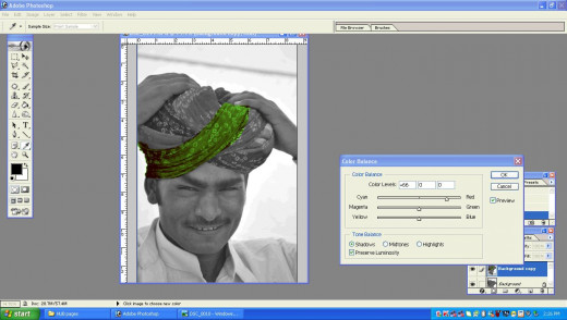 Adjust color balance
