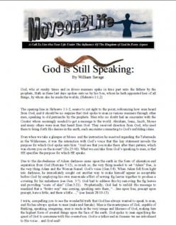 God Is Still Speaking!