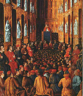 A 15th Century painting of Pope Urban II at the Council of Clermont, where he called for the First Crusade.
